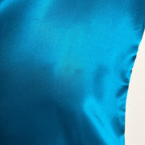 Vtg Victoria's Secret Pajama Pants Large Blue Satin Silky Pull On Sleep Lounge - Picture 7 of 7